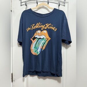 The Rolling Stones Orange Lip Tie Dye Tongue‎ Women's M T Shirt Rock Band Merch